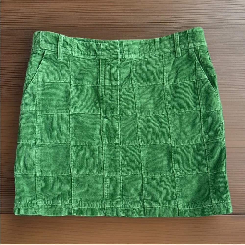Ann Taylor Loft Corduroy Patchwork Green Skirt Women’s Size 6
